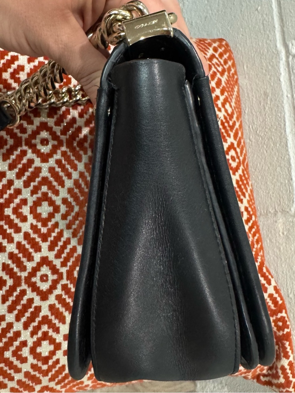 Coach Black Leather Chain Shoulder Bag Crossbody - Picture 10 of 13